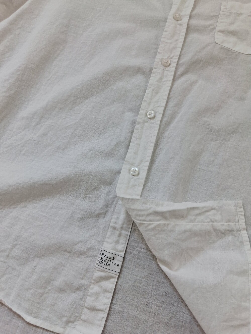 Frank & Eileen Eileen Relaxed Button Up Shirt In White Italian Casual Cotton - Picture 8 of 16